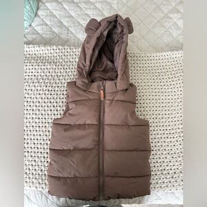 H&M Brown Puffer Vest with Hood